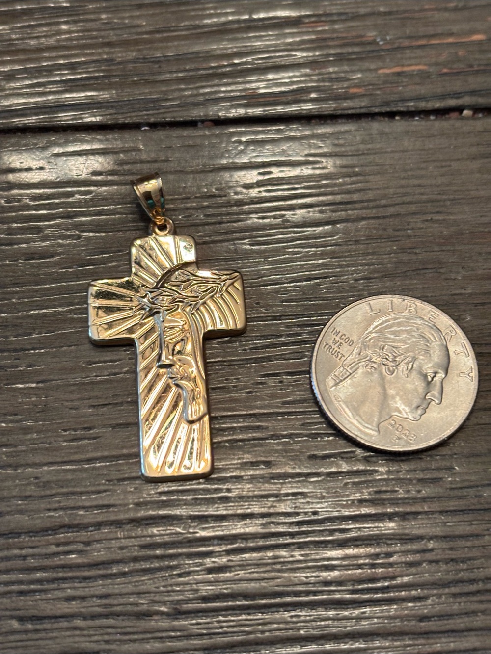 Gold Cross Pendant - Picture 7 of 7